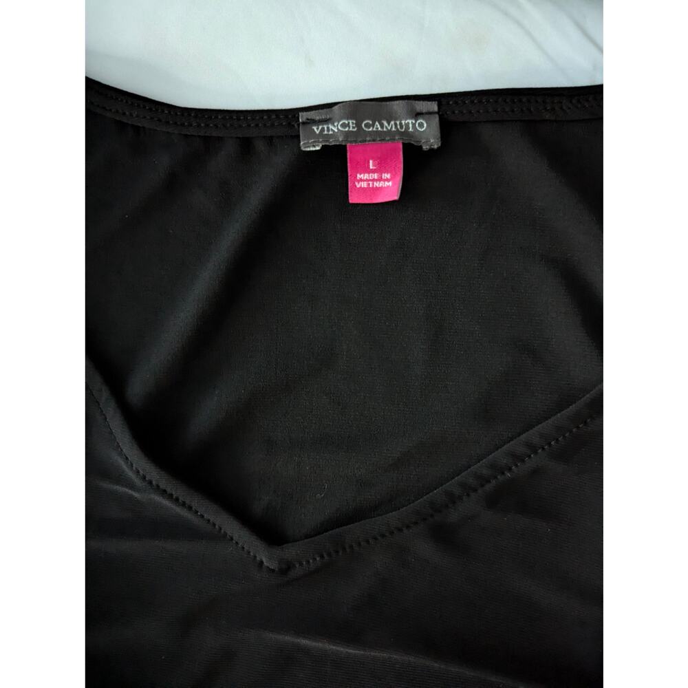 Vince Camuto Black Top with Strappy Flare Sleeves - Picture 11 of 13